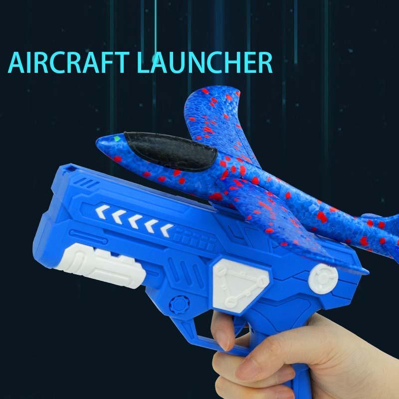 Colorful Durable Foam Airplane Launcher Toy, 1 Set Outdoor Fun Handheld Hand-Throwing Airplane Toy, Outdoor Sports Toy for Kids, Birthday Gift for Boys & Girls