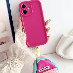 Solid Color Phone Case with Wallet Bag, Multifunctional Anti-drop Decorative Phone Protector Cover, Phone Accessories Compatible with iPhone Series