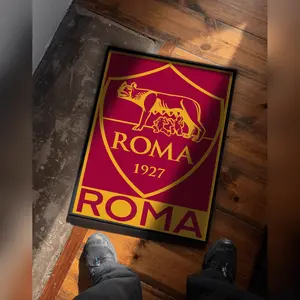 Roma Football Team Logo Poster, Uefa Game Room Decor (Digital Download) Abstract Shapes Wall Art