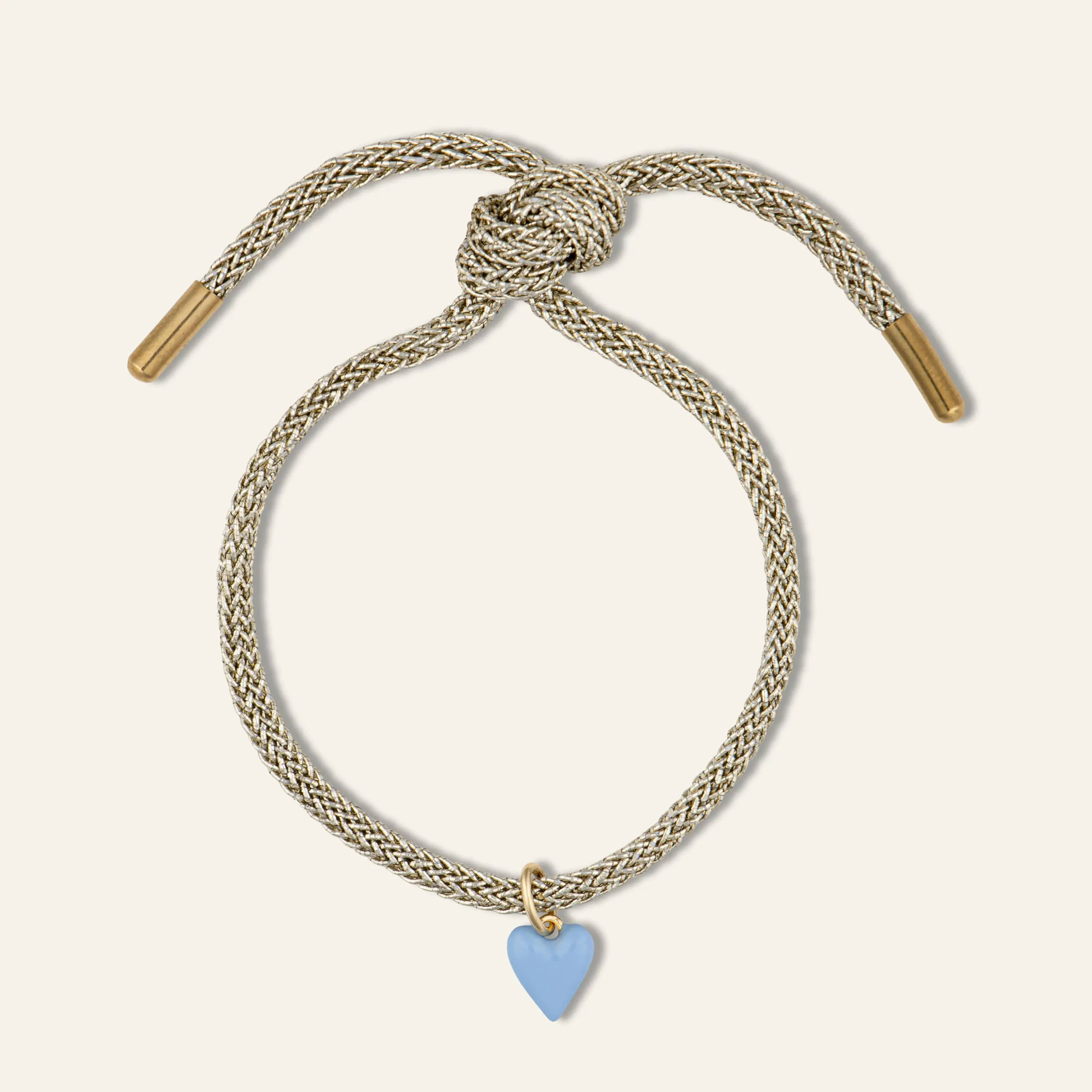 Gold Lurex Bracelet Cord with Mini Heart