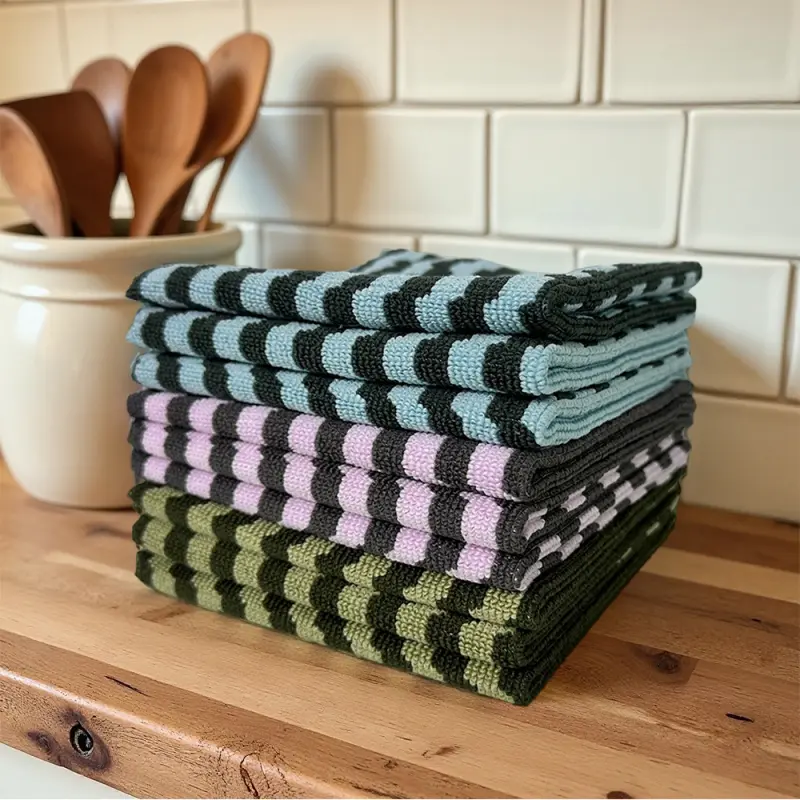 3/9pcs Dishcloth set 30*30cm, kitchen use absorbent non oil dishwashing cloth, Dishcloths for washing dishes, dirt resistant, absorbent and quick dry cleaning bowl cloth, Kitchen Towels