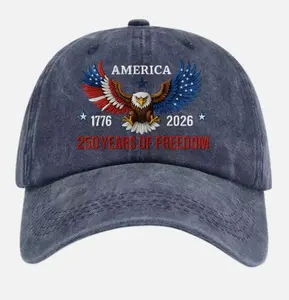 America 250 Years Of Freedom Embroidered Wash Cap, Unisex Patriotic Accessories For Men Women, Anniversary Celebration Gift Idea | 120326.C15655.ID00