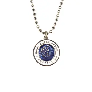 Jack's St. Christopher Necklace - Navy/ White