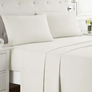 Nestl 4 Piece Full XL Bed Sheet Set, Deep Pocket Extra Soft Microfiber Full Extra Long Sheets - Off White