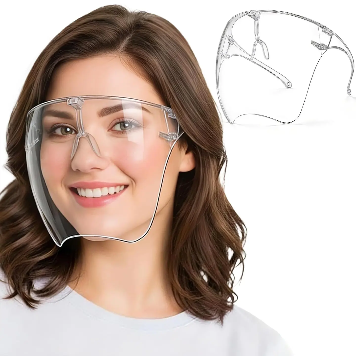 Face Mask for Nail Drill, Clear Mask Full Face Protection, Anti-Fogging Face Shield for Nail Art Tools Salon Studio, Anti-Spray/Exhaust Face Shields to Protect Eyes/Nose/Mouth for Technician