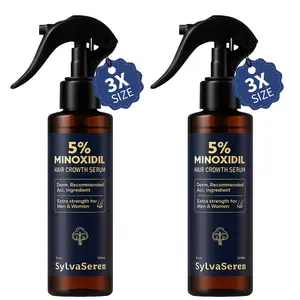 【3X Size】SylvaSeren 5% Minoxidil Hair Growth Spray For Men & Women,Treatment for Hair Loss & Thinning,Blends Rosemary and Biotin,120ml