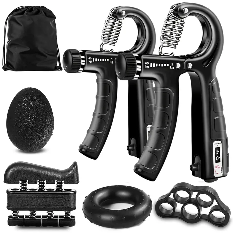 Unisex Heavy-Duty Metal Grip Strength Trainer - Lengthened Handle, 10-130 lbs Resistance, Equipped with Counter, Home Gym Equipment, Gym Stuff Accessory for Forearm, Hand, Finger, Wrist Flexibility & Blood Circulation