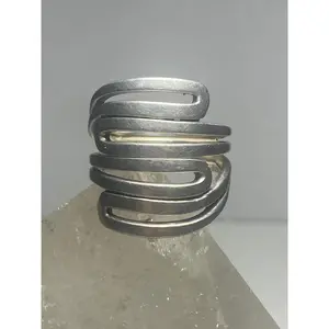Knuckle ring cigar band  sterling silver women