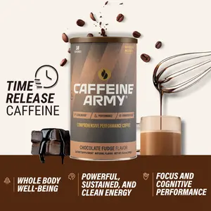 Caffeine Army Chocolate Fudge Flavor Functional Coffee with Time-Release Caffeine, MCTs, Collagen, Adaptogens & Vitamins for Energy, Focus, Mood, Beauty & Metabolic Support- 38 Servings, Sugar-Free, Gluten-Free, Keto-Friedly Beverage