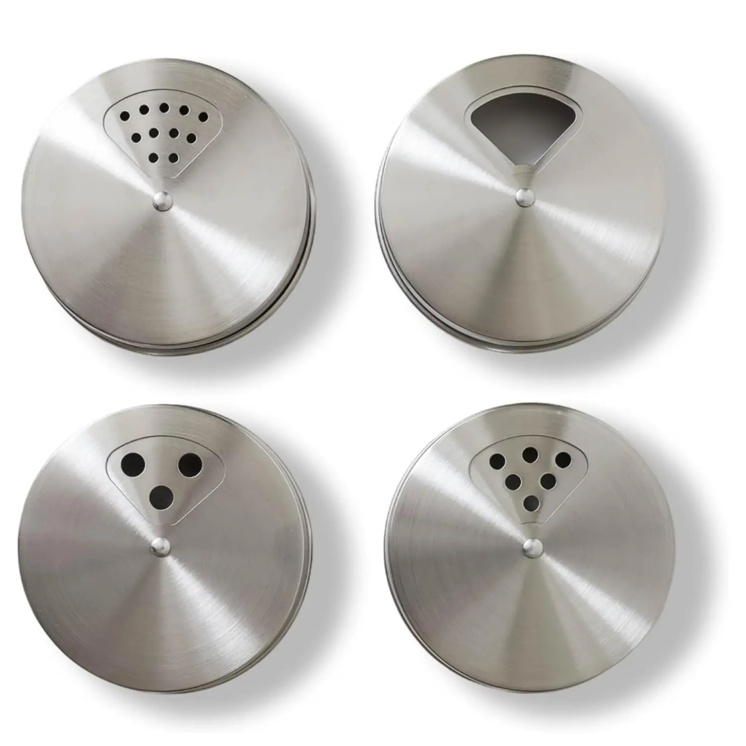 4Pcs Adjustable Stainless Steel Spice Shaker Lids for Regular Mouth Mason Jars - Kitchen Gadgets with Shaker, Pour Options - Home Improvement Seasoning Dispenser Tops