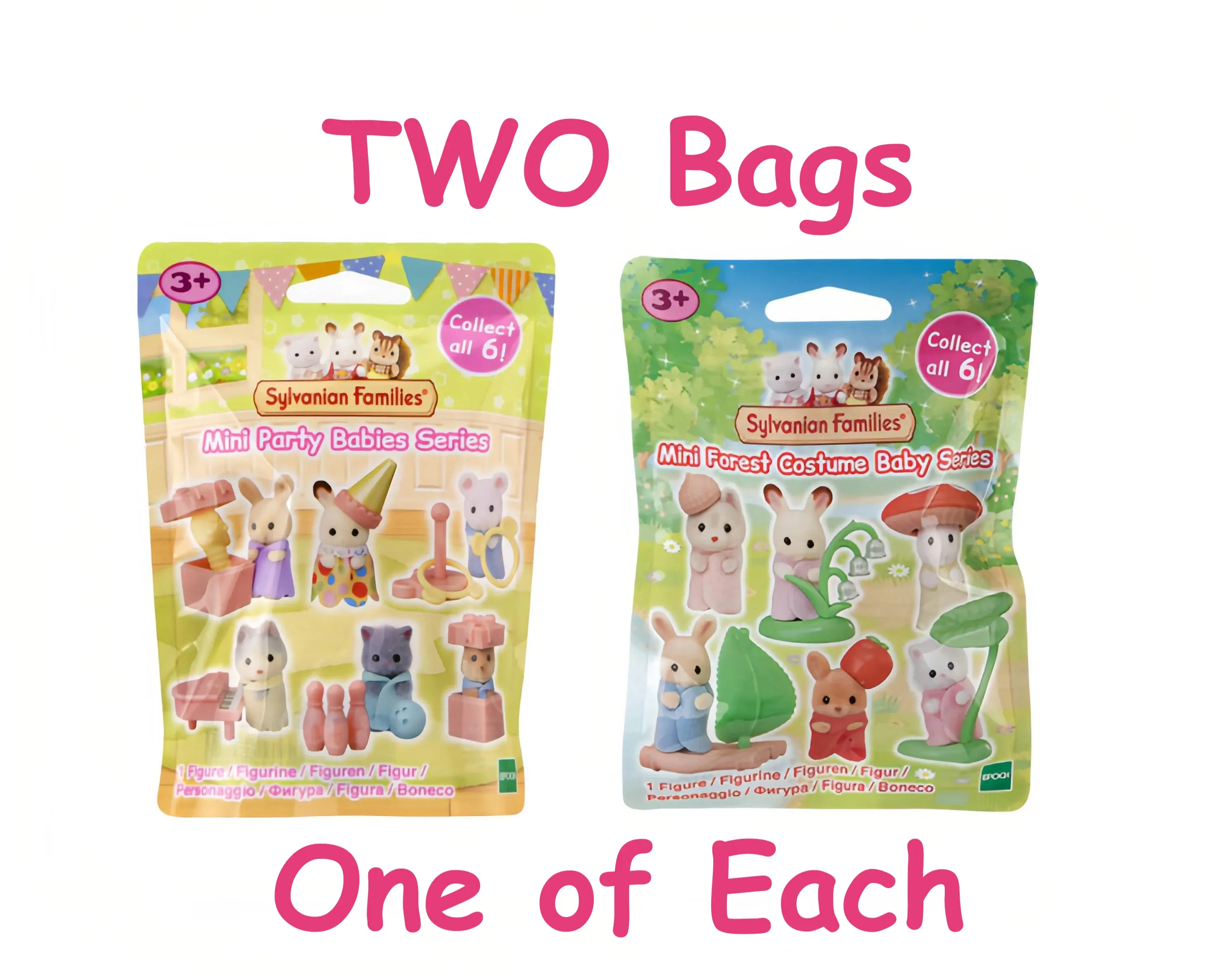 Sylvanian Families Mini Forest Costume Babies Series + Mini Party Babies Series TWO Blind bags Calico Critters