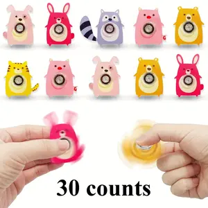30 Random Mini Animal Fidget Spinners, Various Colors and Shapes, Perfect Gift for Boys and Girls, Classroom Rewards, Christmas and Halloween Gifts, Anxiety Fidgets