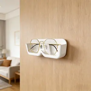3pcs Glass Display Cabinet Glasses Storage Box Wall-mounted Perforation-free Sunglasses Storage Rack Home Tidying Glasses Frame, Storage Accessories