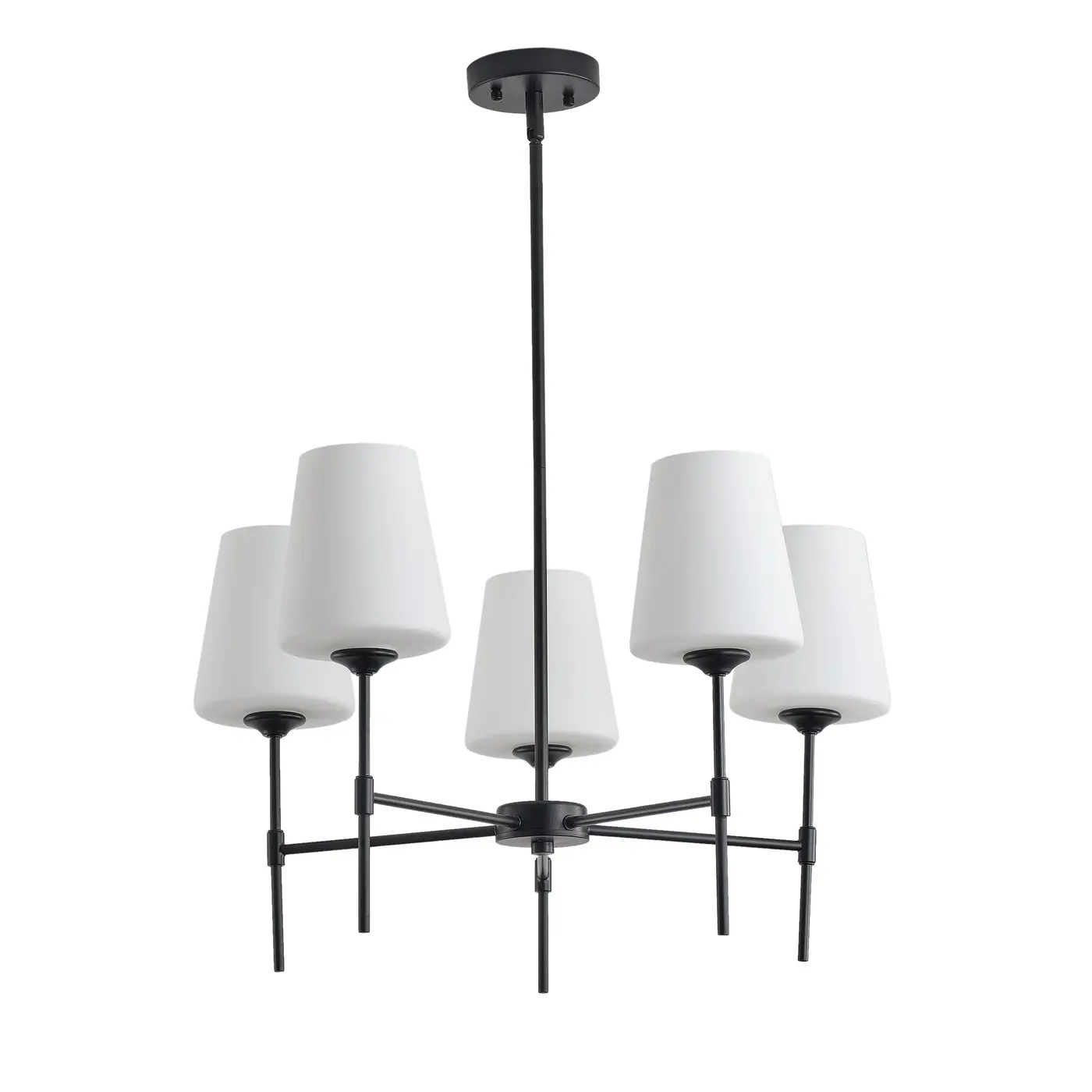 5-Lights Black-White Modern Creative Linear Chandelier