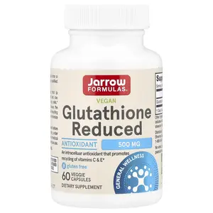 Jarrow Formulas Vegan Glutathione Reduced, 500 mg, 60 Veggie Caps