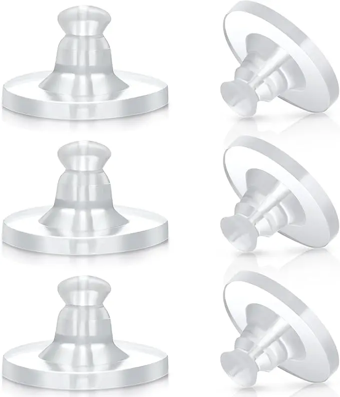 Earring Backs Rubber,100 PCS Soft Clear Earring Backs for Studs,Hypoallergenic Silicone Earrings Backs Replacement Safety Back Stoppers