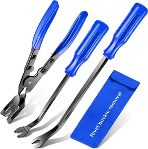 Car Clip Removal Tool, 3 Pcs Panel Clip Pliers Set Fastener Remover, Auto Retainer Clip Trim Rivet Removal Tool Kit