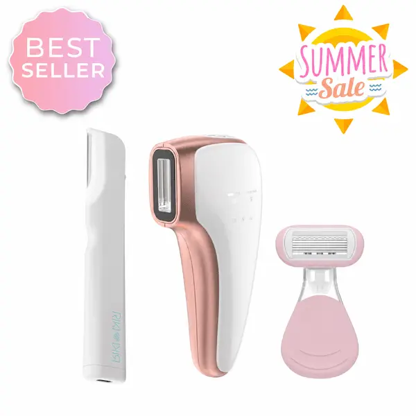 Summer Ready Bundle | RIKI Silky IPL Hair Removal Device & Ex Fuzz Off Dermaplaning Tool & RIKI Aloe Razor