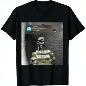 TungTungTung Meme T-Shirt, Funny Motion At Front Door Graphic Tee, Viral Trend Shirt for Men Women