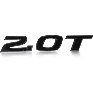 2.0T Letter Emblem Trunk Lid Rear Logo Badge Fits 2017-2022 Accord Civic (Matte Black)