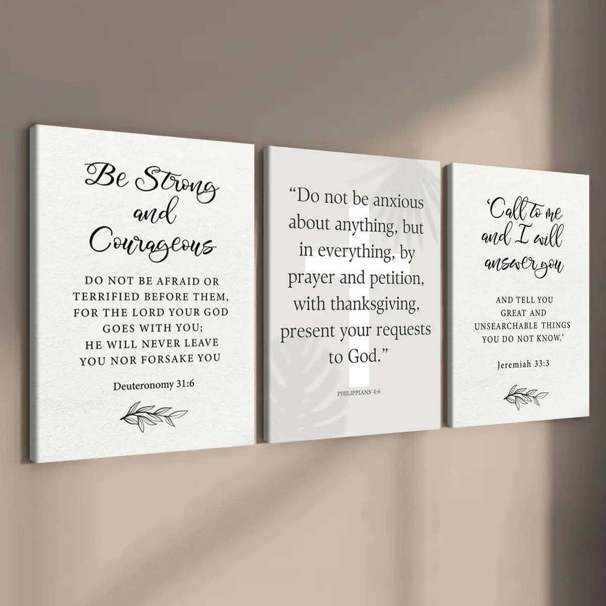 3 Counts Set Wooden Framed Canvas, Religious Bible Verse Quotes Poster, Exquisite Poster, Perfect Living Room Decoration, Modern Art, Fashion Family Poster, Wall Art Decoration, Above Bed Wall Decor, Odorless, Waterproof, Artwork