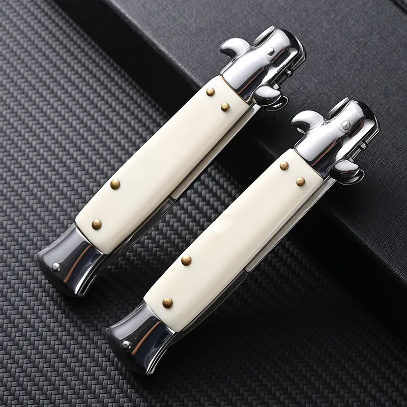 Classic Retro Off-White Pocket Cutter Knife - Lightweight Kitchen Tool for Daily Express Package & Camping Box Opening