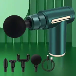 Portable Massage Gun with LCD Display, USB Rechargeable Lithium Battery, Unscented, Whole Body Percussion Massager, Includes Multiple Attachments, Compact Design for Travel & Home Use