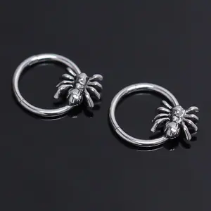 GTHIC Creative Spider Stainless Steel Hoop Earrings Animal Jewelry  Accessories for Men Women Daily Wear