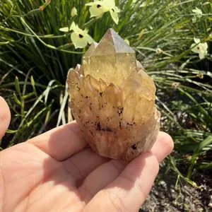 Natural Congo Citrine Quartz Cluster Multi Point Raw Crystal Healing,A375