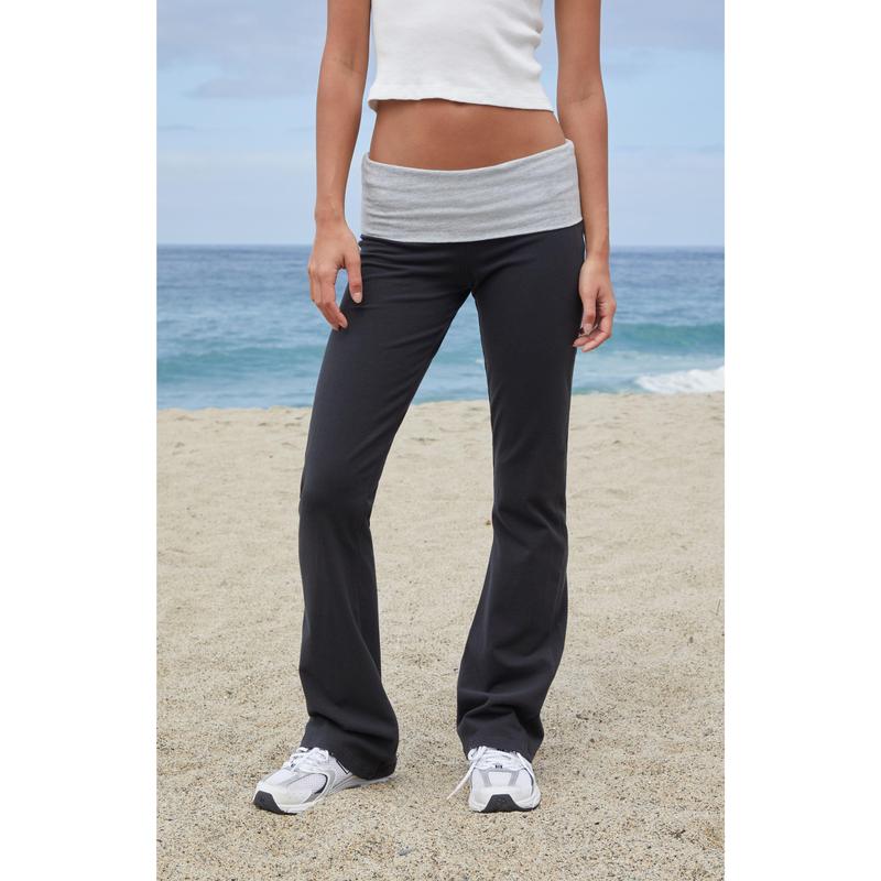 John Galt Women's Black & Silver Priscilla Flare Pants