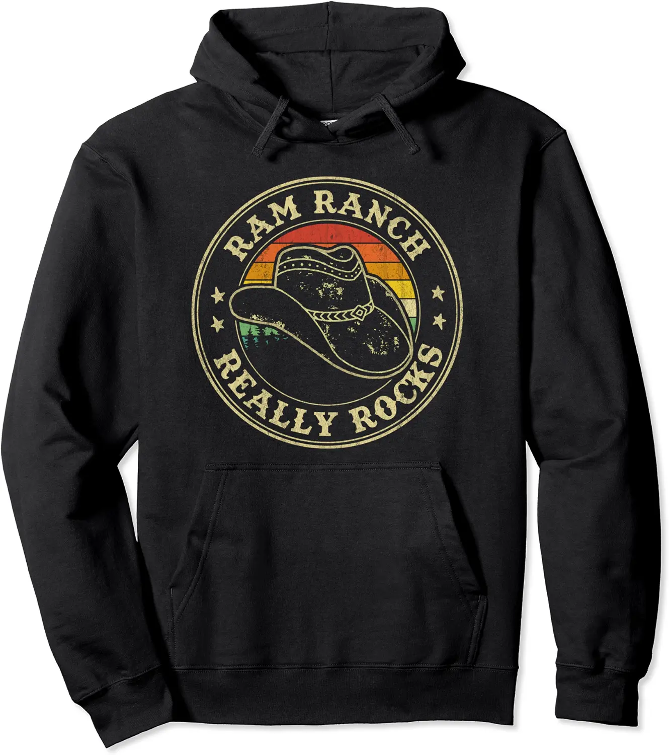 Ram Ranch Really Rocks Cowboy Hat Western Rodeo Country Pullover Hoodie - Nallelycor Shop 79B0BYN9M5W5