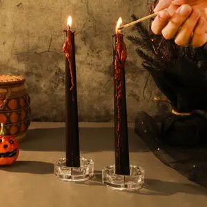 Halloween Outer Inner Bleeding Candle, Long Pole Wax Decoration, Festival Atmosphere Enhancer, Spooky Halloween Decor
