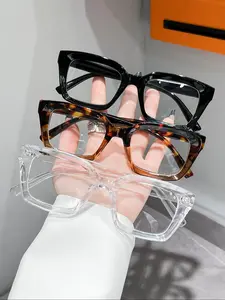 Simple Anti-blue Light Eyeglasses for Everyday Use, Basic Square Frame Fashion Eyeglasses for Women & Men Work Used, Daily Clothing Decor, Perfect for Student Daily Use, Stylish Square Frames