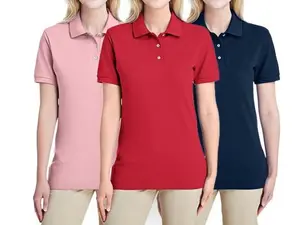 Jerzees 443WR Women's Premium Polo Shirt – Soft Ringspun Cotton, Tagless Label, Slim Fit Workwear & Daily Casual Look, Clean Girl Aesthetic Top Comfort Minimalist