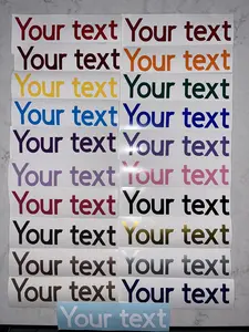 Custom vinyl decals! Choose font, words, and from over 20 glossy colors!