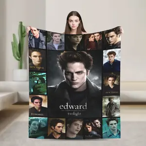 1 Piece Team Edward Fleece Blanket, T-wilight Vtg Movie Blanket, Twilight Saga Blanket Mink Sherpa, Gift For Fan