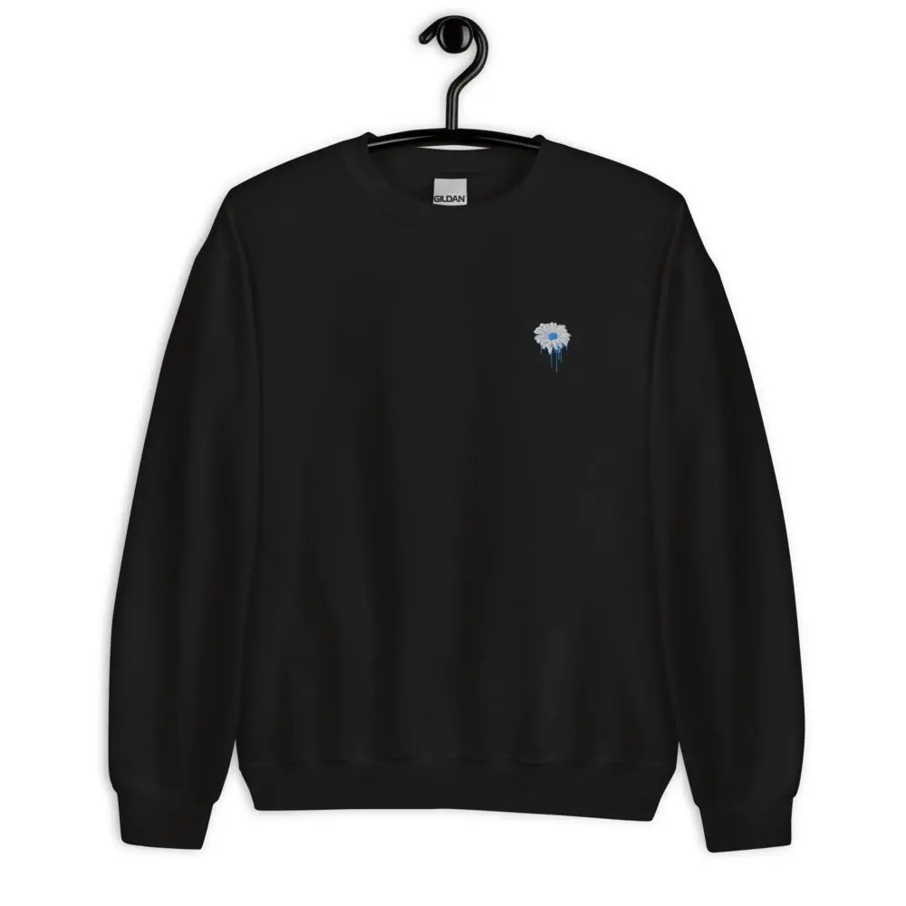 Daisy Drips Embroidered Crewneck