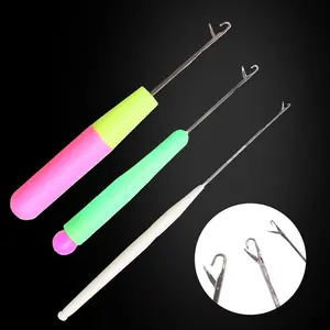3 pieces, crochet tool set with tongue, small hook with plastic handle, sweater repair needle, wool crochet hook, can be used for hair extension and braiding
