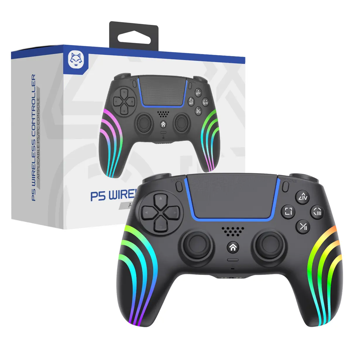 Premium Wireless Game Controller, Gaming Console Accessory for PS5, PC, Mac - Hall-Effect Trigger, Custom Remappable Back Buttons, RGB Lights, 6-Axis Gyro Vibration, 1000mAh Battery, 3.5mm Audio Port, Accessories