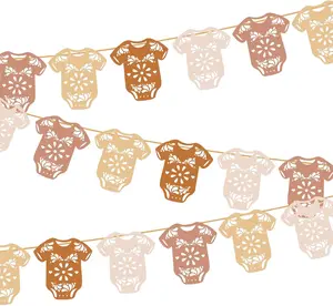 Cielito Lindo Baby Shower Banner Terracotta Papel Picado Babysuit Hanging Garland Decoration DIY Required for Mexican Fiesta Gender Reveal Birthday Backdrop Supplies Whaline