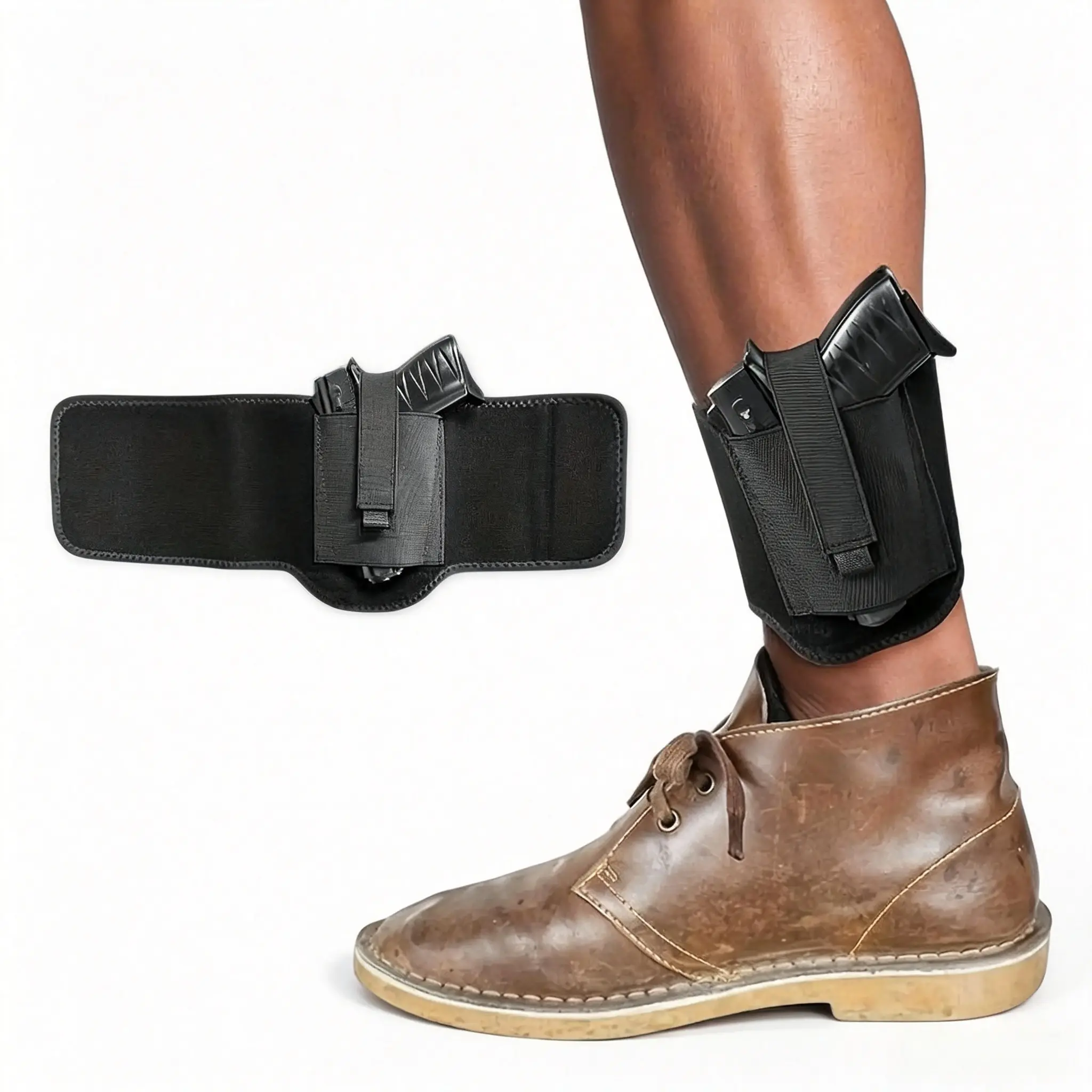 Neoprene Padded Concealed Carry Ankle Holster, Elastic Ankle  Holster with Magazine Pouch