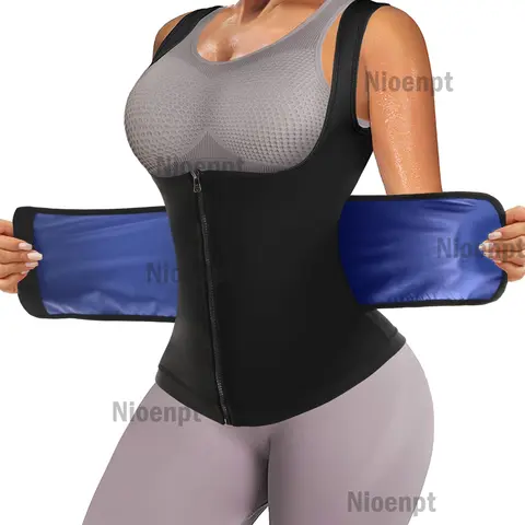 Women's Sauna Shapewear Waist Cincher Vest - Polyester-Elastic Spandex Blend, Zipper, Compression, Lady Casual Gym Fitness Activewear Tank Top (Note: Sauna Suits Usually Run Small), Women's Clothes, Running, Sports Vest