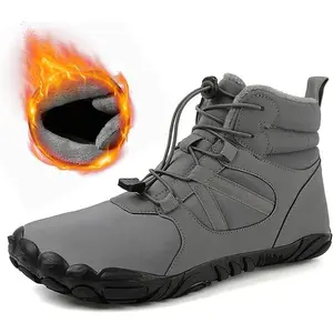 Barefoot Shoes Fur Lined Winter Mens Wide Toe Box Trail Runner Women Zero Drop Sole High top Walking Shoes Minimalist Outdoor Hiking Trekking Boots Sneakers