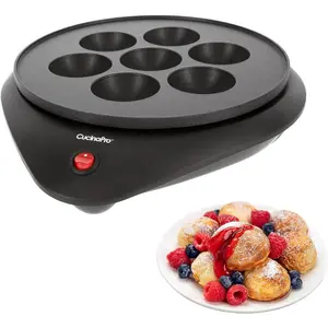 CucinaPro Ebelskiver Maker- Non-stick Baker for Making Takoyaki Ebelskiver, Donut Holes & Cake Pops, Unique Danish Mini Pancakes or Dessert Baking