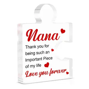 Nana Gifts from Granddaughter Grandson, Thank You Appreciation Gifts for Grandma Nana Acrylic Puzzle Piece Plaque Decor Acrylic Plaque Sign