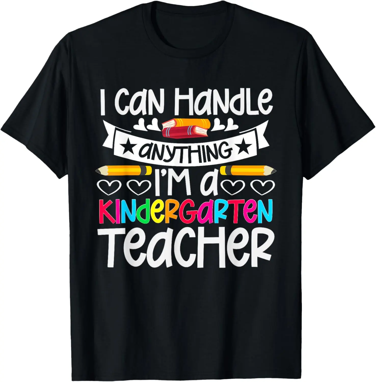 Women's Funny Graphic T-Shirt - "Kindergarten Teacher Life" Rainbow Print, Casual 100% Cotton Round Neck Short Sleeve Streetwear Top