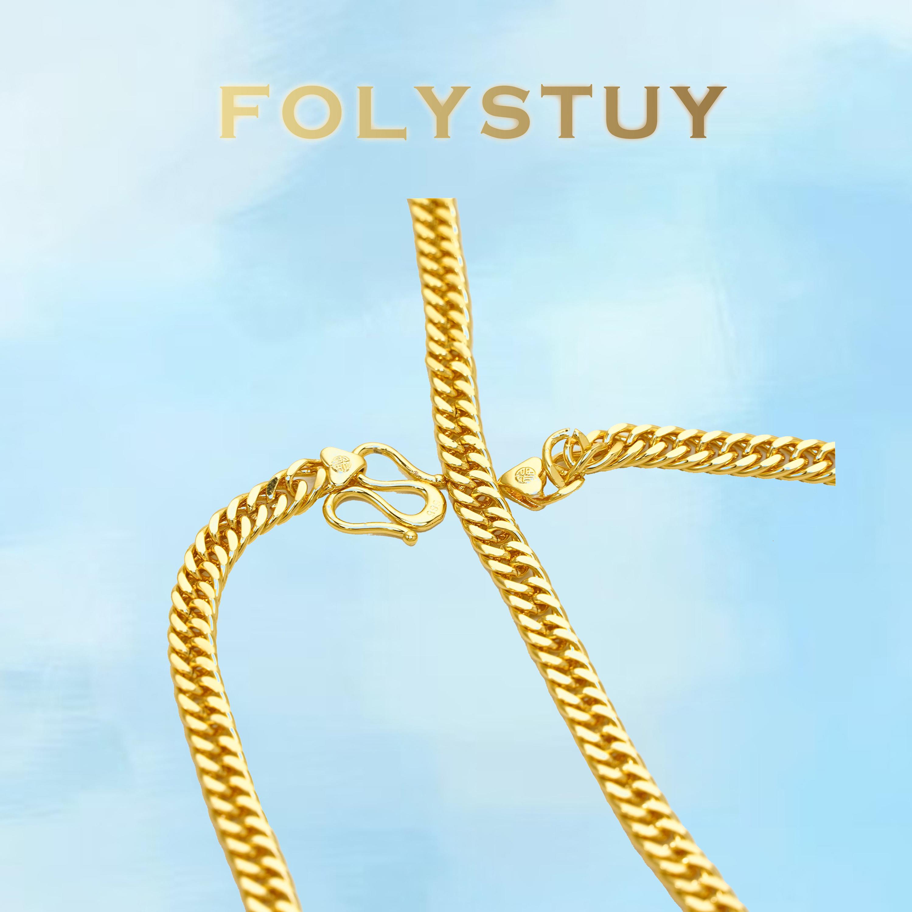 [FOLYSTUY (Y132)]27.5" Heavy Cuban Chain Necklace, 0.31" Width Timeless Statement Jewelry