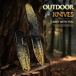 Chef Knives, Daily Portable Pocket Knives, Gold Folding Knives – Ergonomic-Handled Kitchen Tools for Camping, Barbecues, Hiking & Kitchen Use, Perfect Gifts, Must-Haves for Men Survival Gear