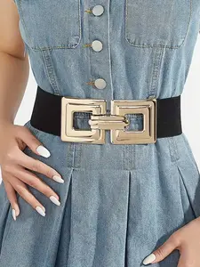 Women's Fashion Elastic Waist Belt, Adjustable Wide Buckle Design, Versatile Accessory for Dresses &, Perfect for Daily Wear
