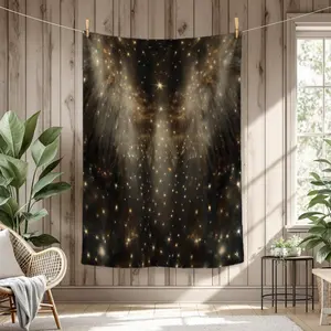 1 Piece Starry Sky Blanket - Comfortable Acrylic Lightweight Blanket with Gold Stars and Black Background, Perfect for Living Room or Bedroom Decoration, Suitable for Adults as a Four Seasons Gift, Modern Geometric Design, Bed Blanket